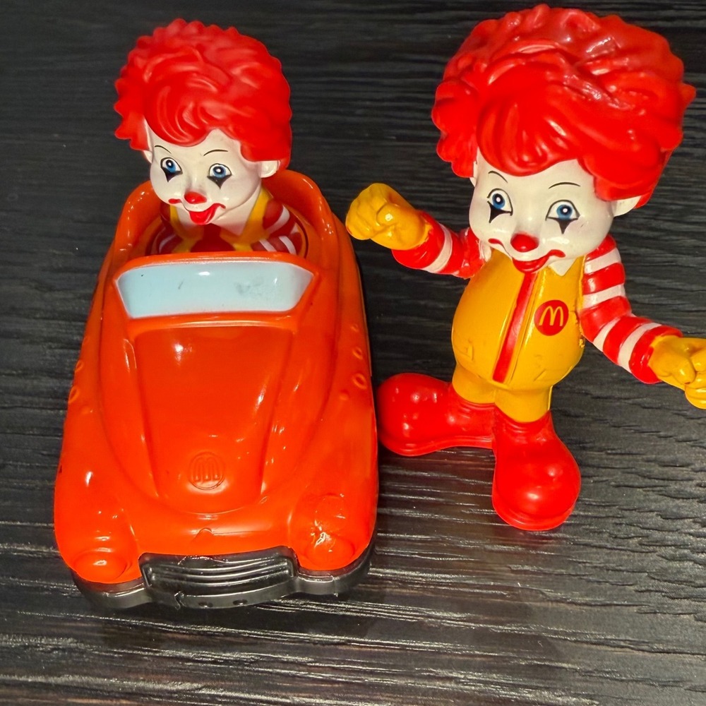 McDonalds Ronald McDonald Happy Meal Toy Lot Pull Back Car and Figure 2010 2011